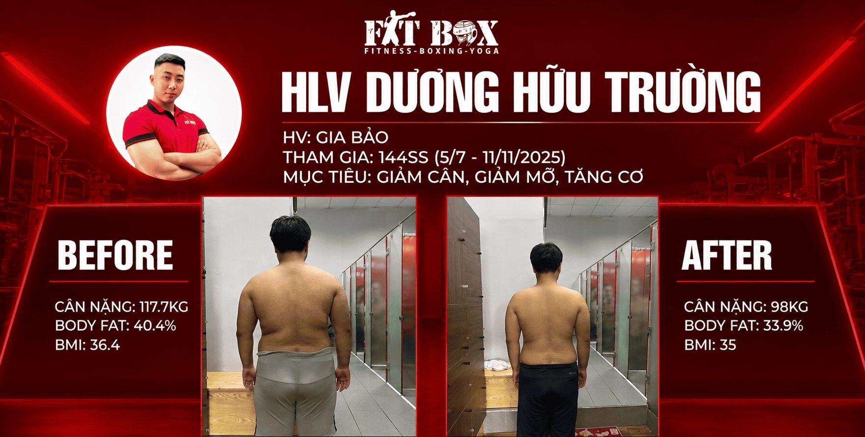 Lưng - HLV Dương Hữu Trường và học viên Gia Bảo